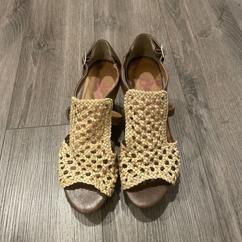 jellypop shoes size 9 wedge brown